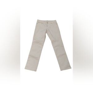 Cache Women's White Denim Jeans W Embroidery SZ 6